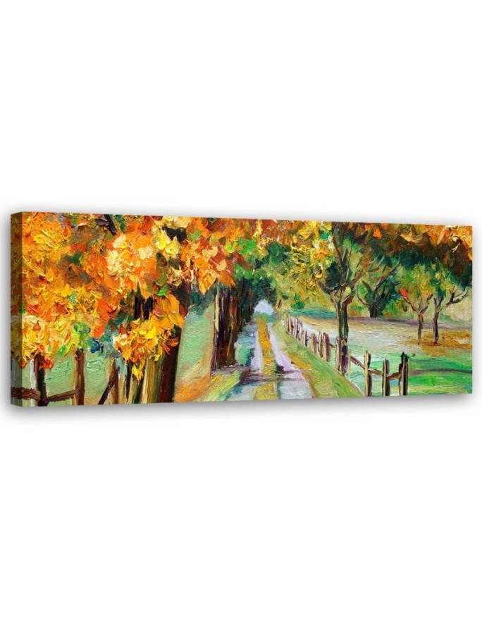 Leinwandbild modern - Herbstlich bemalte Bäume | Feeby