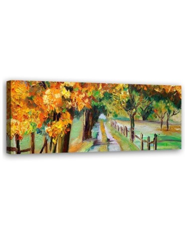 Autumn painted trees - Wall painting for living room | FEEBY