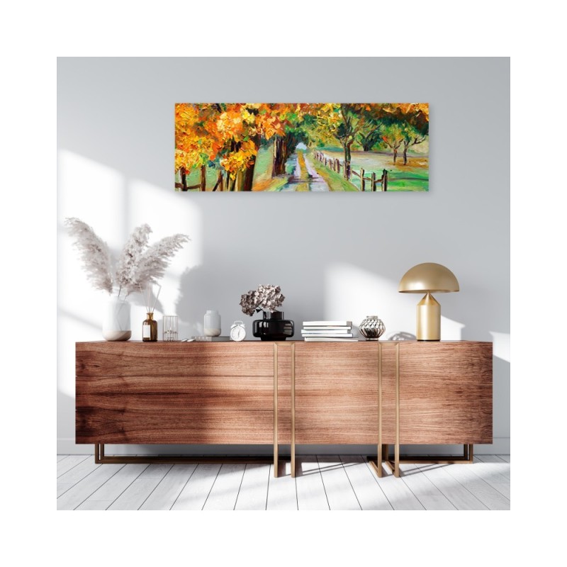 Leinwandbild modern - Herbstlich bemalte Bäume | Feeby