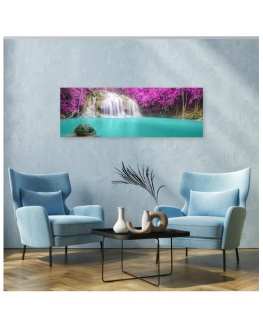 Leinwandbild - Wasserfall Natur Violett | Feeby