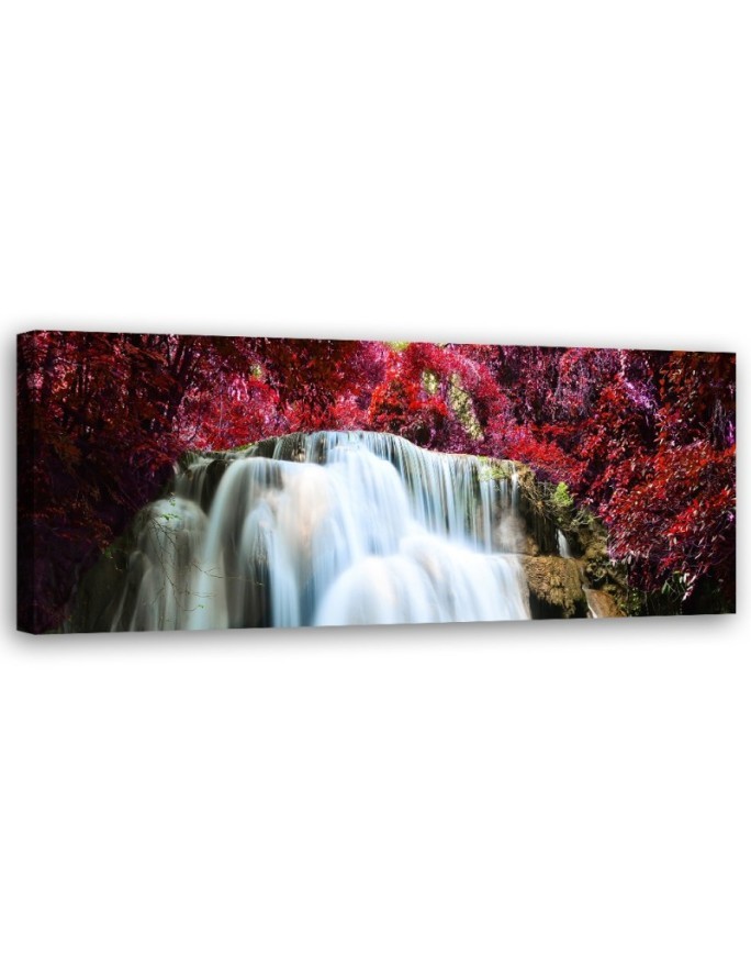 Bild auf Leinwand - Wasserfall Natur Rot | Feeby