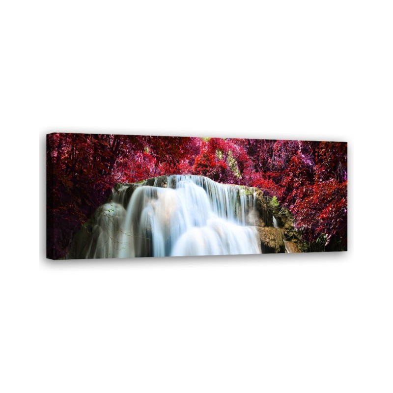 Bild auf Leinwand - Wasserfall Natur Rot | Feeby