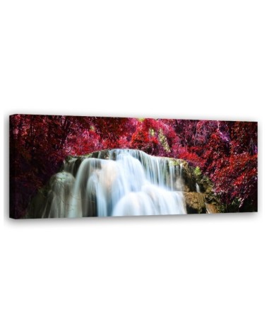 Waterfall nature red - Canvas print | FEEBY