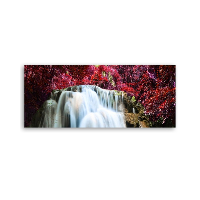 Bild auf Leinwand - Wasserfall Natur Rot | Feeby