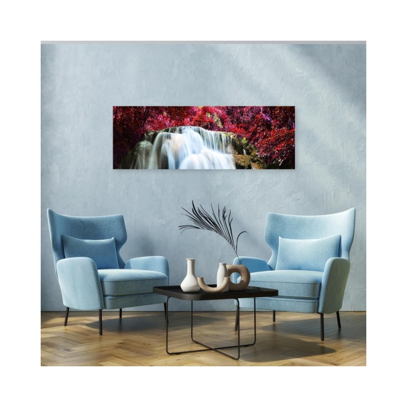 Bild auf Leinwand - Wasserfall Natur Rot | Feeby