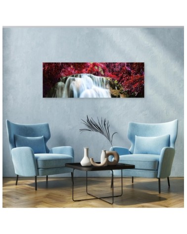 Bild auf Leinwand - Wasserfall Natur Rot | Feeby