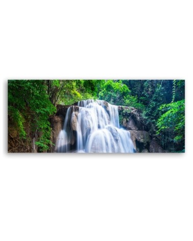 Leinwandbild - Wasserfall Natur Grün | Feeby