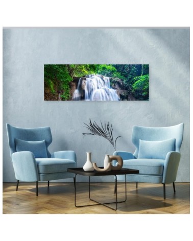 Leinwandbild - Wasserfall Natur Grün | Feeby