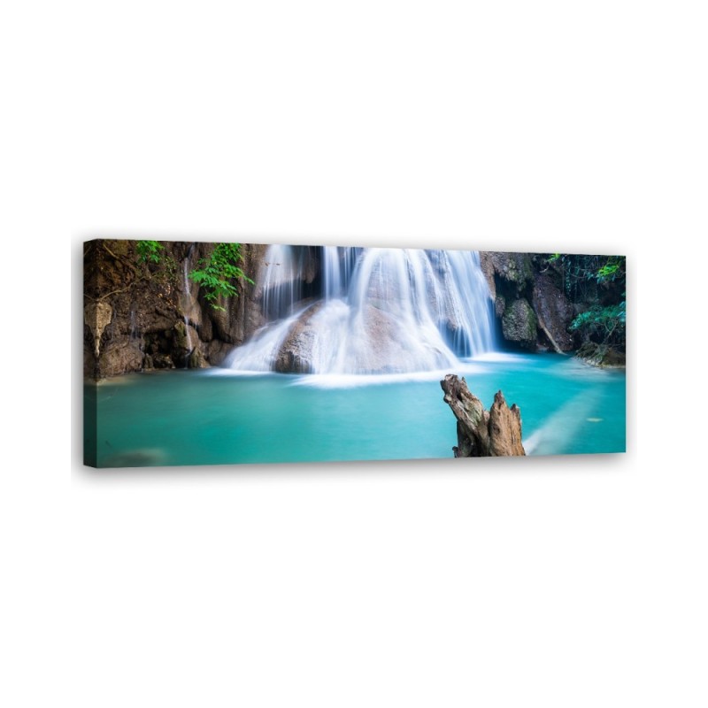 Wandbild für Wohnzimmer - Wasserfall in den Tropen | Feeby