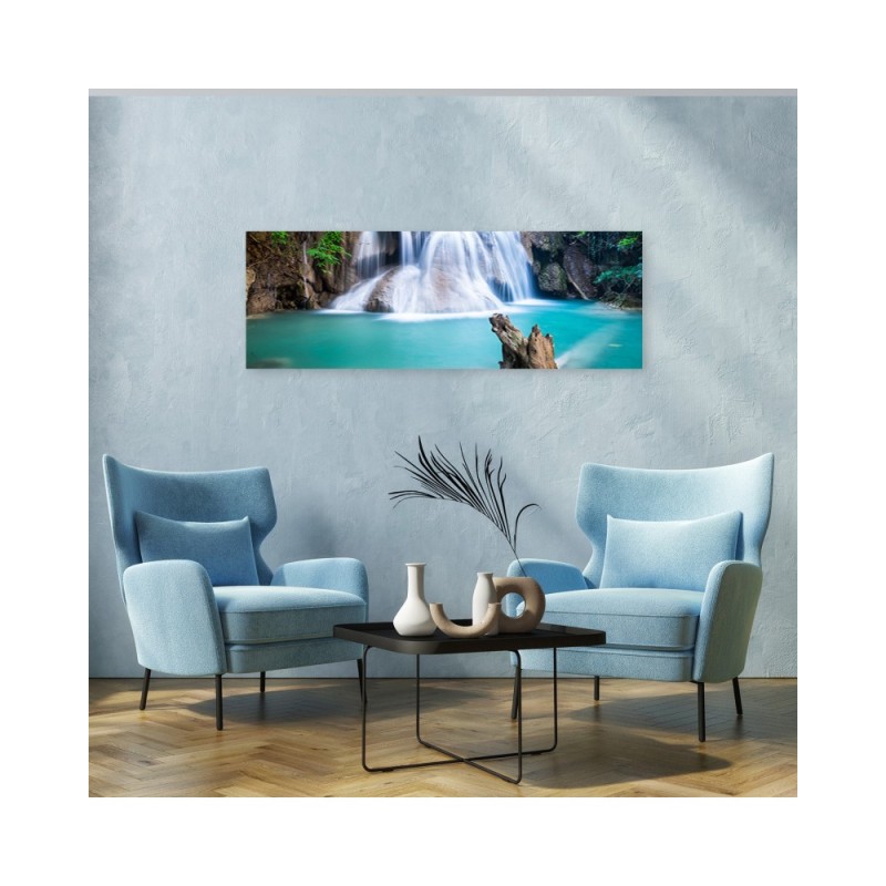 Wandbild für Wohnzimmer - Wasserfall in den Tropen | Feeby