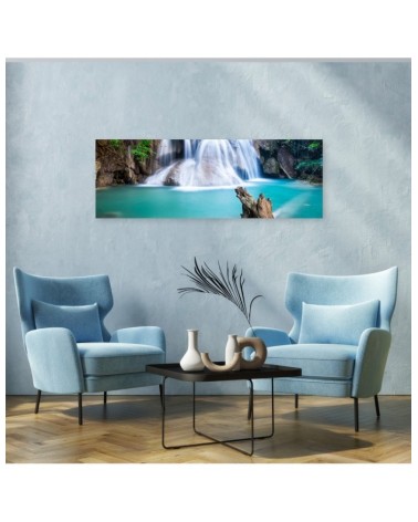 Wandbild für Wohnzimmer - Wasserfall in den Tropen | Feeby