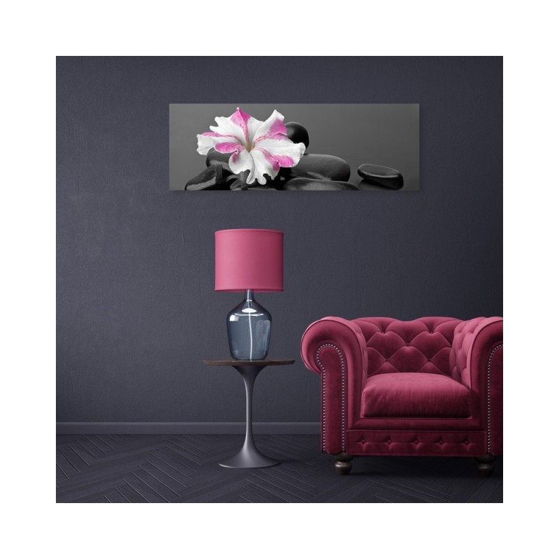 Modernes Wandbild - Stones Rosa Blume Zen | Feeby