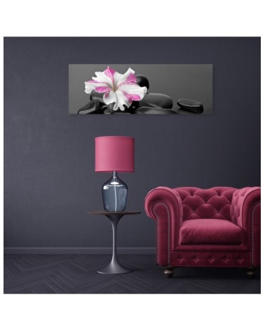 Modernes Wandbild - Stones Rosa Blume Zen | Feeby