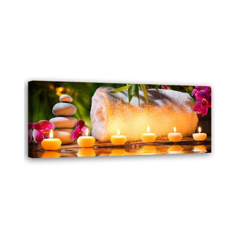 Leinwanddruck - Steine Kerze | Feeby