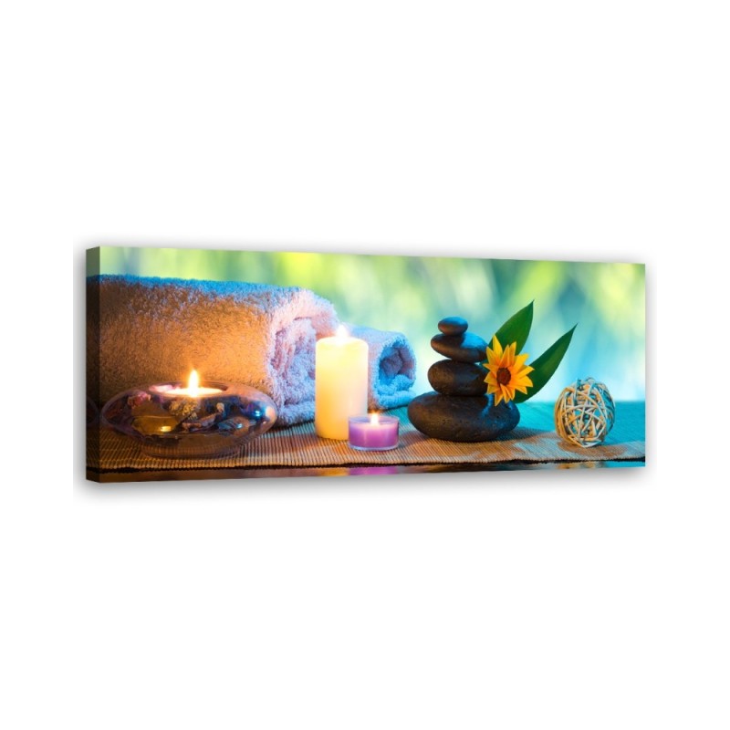 Bild auf Leinwand - Spa Handtuch-Kerzen | Feeby