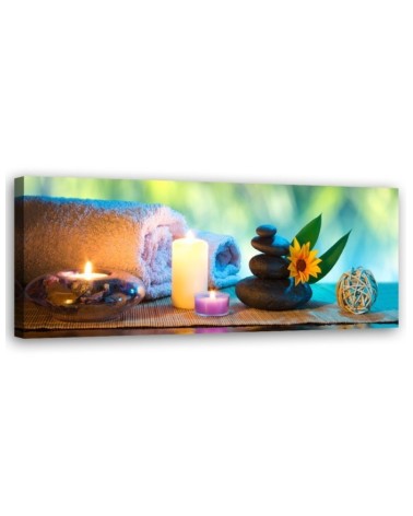 Bild auf Leinwand - Spa Handtuch-Kerzen | Feeby