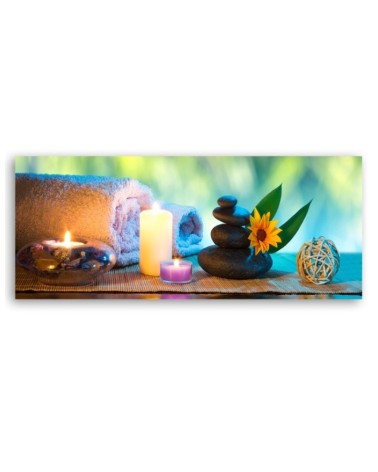 Bild auf Leinwand - Spa Handtuch-Kerzen | Feeby