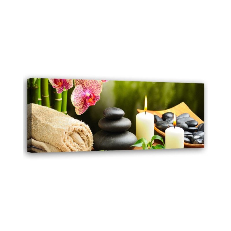 Modernes Wandbild - Zen-Steine Blumen | Feeby