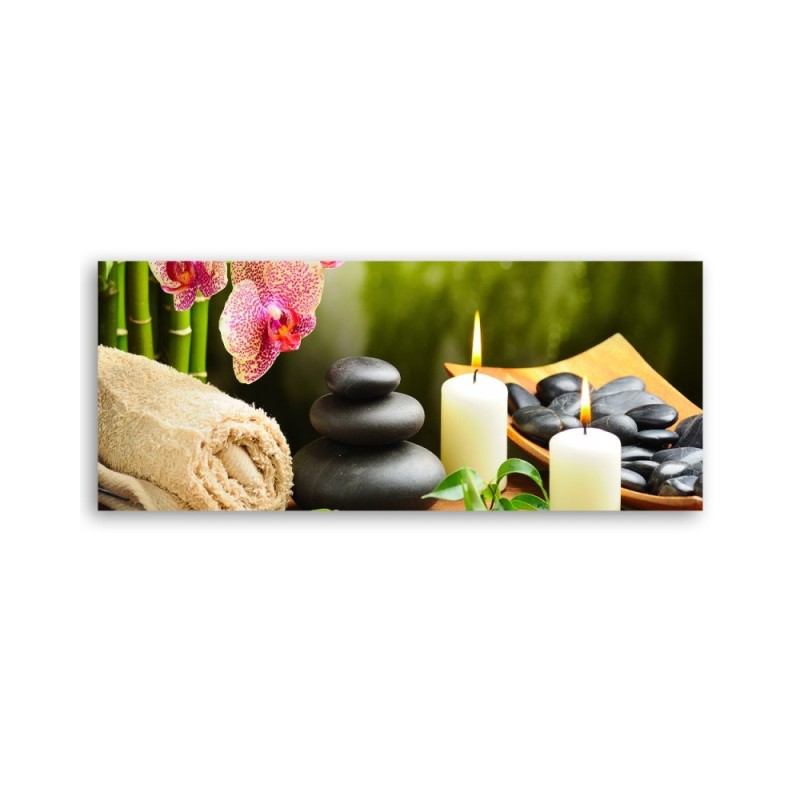 Modernes Wandbild - Zen-Steine Blumen | Feeby