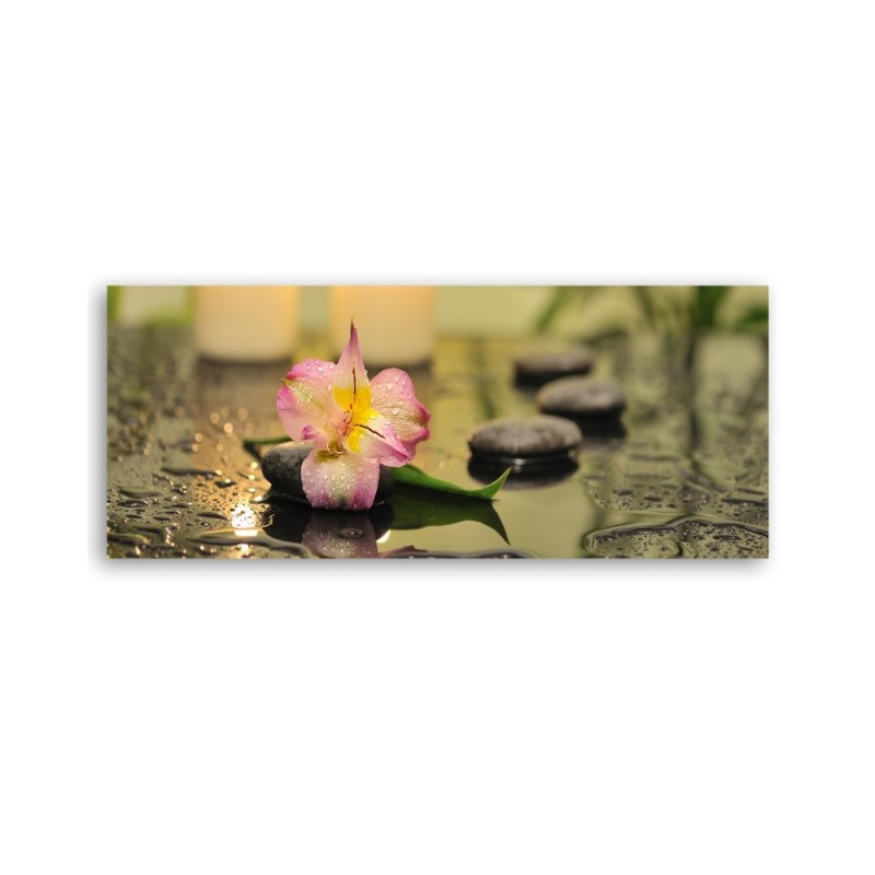 Dekoratives Leinwandbild - Orchideen-Zen-Steine | Feeby