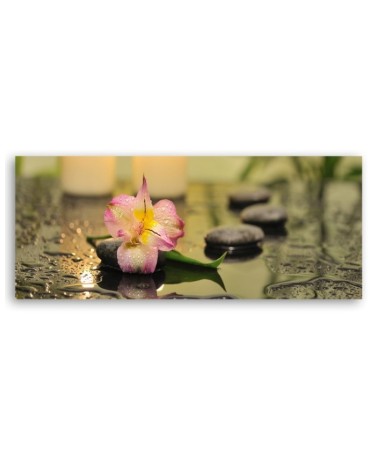 Dekoratives Leinwandbild - Orchideen-Zen-Steine | Feeby