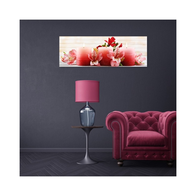 Modernes Wandbild - Blumen Kerzen Zen Rot | Feeby