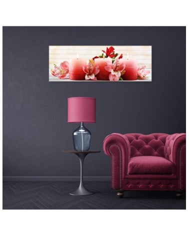 Modernes Wandbild - Blumen Kerzen Zen Rot | Feeby