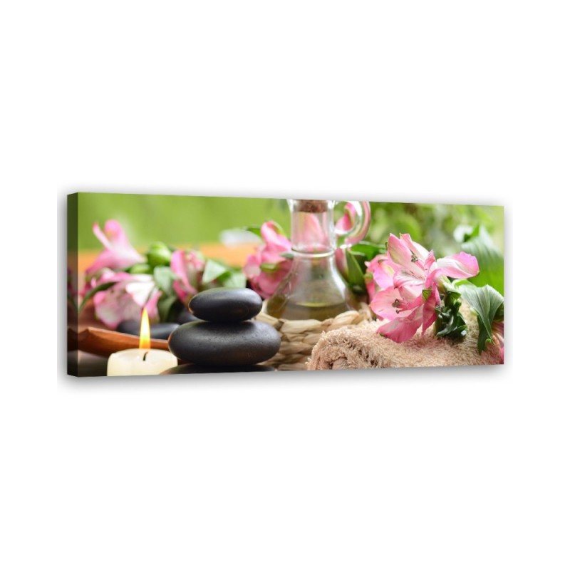 Bild auf Leinwand - Zen Stones Kerze Handtuch | Feeby