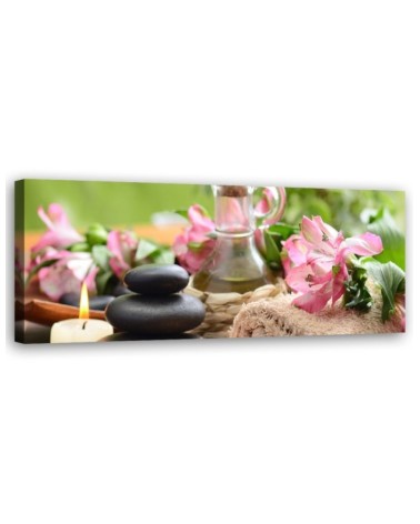 Bild auf Leinwand - Zen Stones Kerze Handtuch | Feeby