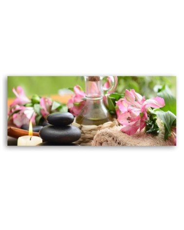 Bild auf Leinwand - Zen Stones Kerze Handtuch | Feeby