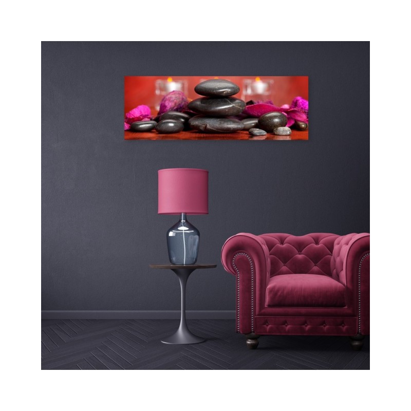 Bild auf Leinwand - Zen-Steine auf rotem Hintergrund | Feeby