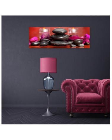 Bild auf Leinwand - Zen-Steine auf rotem Hintergrund | Feeby