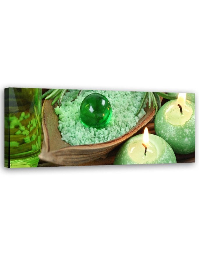 Modernes Wandbild - Türkisfarbene Zen-Kerze | Feeby