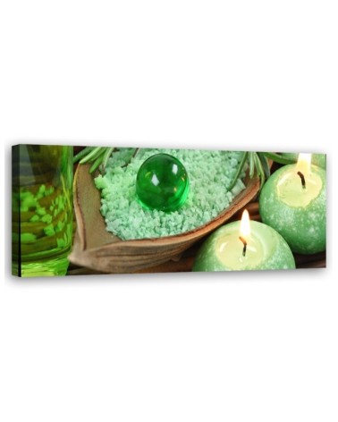 Turquoise zen candle - Modern canvas painting | FEEBY