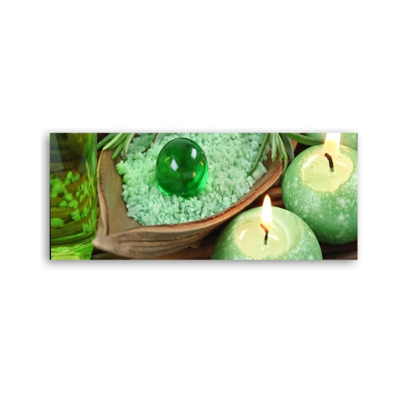 Modernes Wandbild - Türkisfarbene Zen-Kerze | Feeby