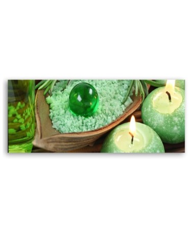 Modernes Wandbild - Türkisfarbene Zen-Kerze | Feeby