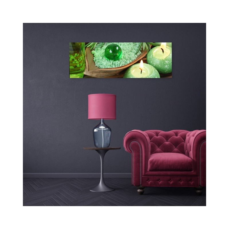 Modernes Wandbild - Türkisfarbene Zen-Kerze | Feeby