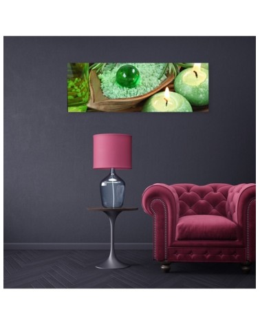 Modernes Wandbild - Türkisfarbene Zen-Kerze | Feeby