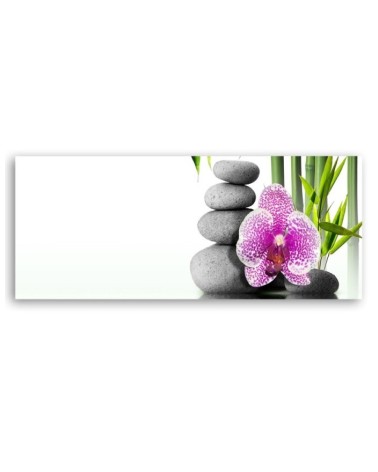 Dekoratives Leinwandbild - Steine Orchidee Bambus | Feeby