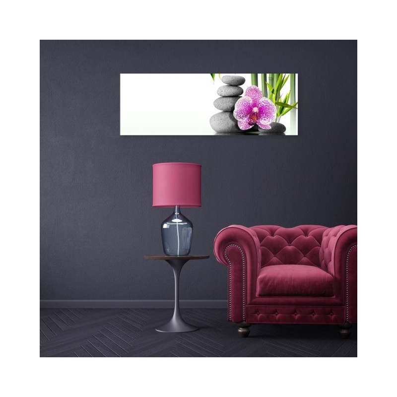 Dekoratives Leinwandbild - Steine Orchidee Bambus | Feeby