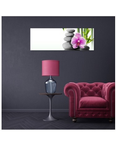 Dekoratives Leinwandbild - Steine Orchidee Bambus | Feeby