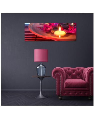 Leinwandbild - Schwebende Blumen und Zen-Steine | Feeby