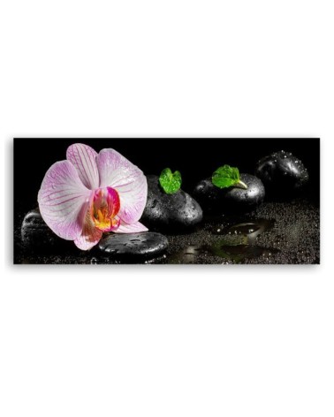 Wandbild für Wohnzimmer - Blühende Zen-Orchidee | Feeby