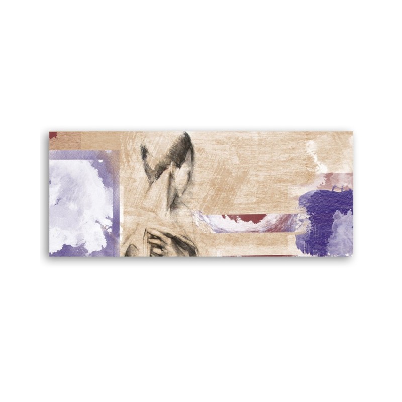 Leinwandbild - Frau auf beigem Hintergrund | Feeby