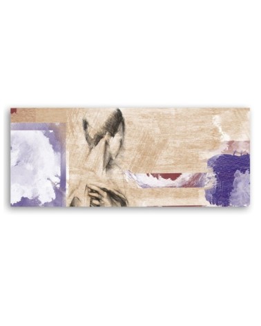 Leinwandbild - Frau auf beigem Hintergrund | Feeby