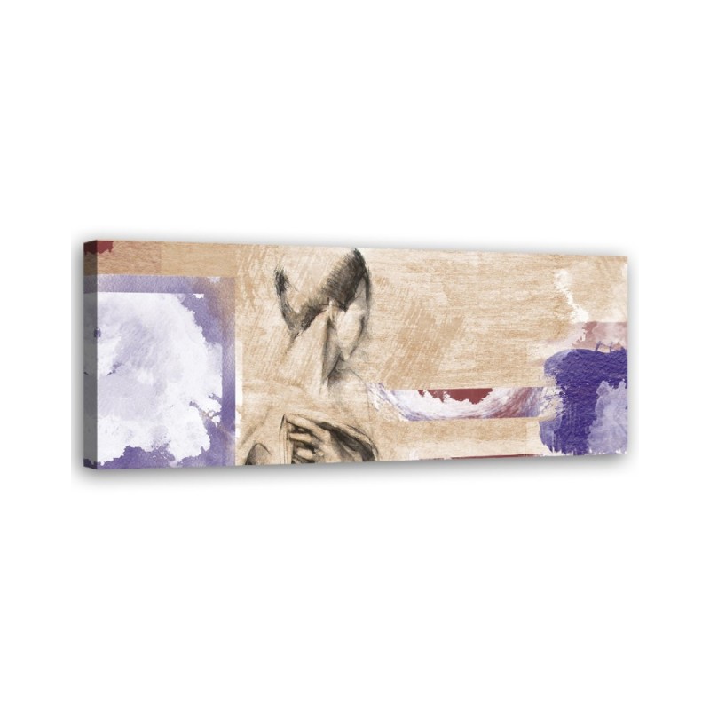 Leinwandbild - Frau auf beigem Hintergrund | Feeby