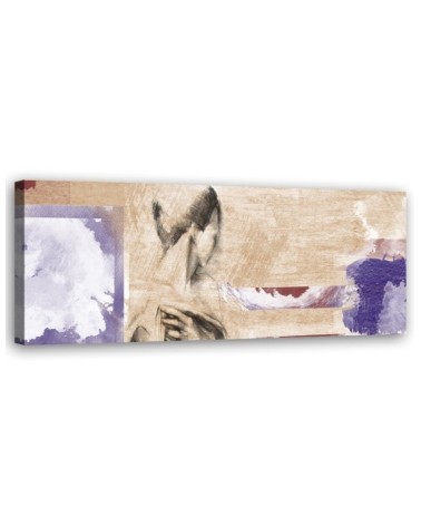 Leinwandbild - Frau auf beigem Hintergrund | Feeby