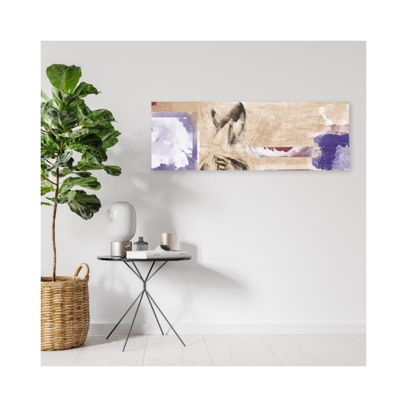 Leinwandbild - Frau auf beigem Hintergrund | Feeby