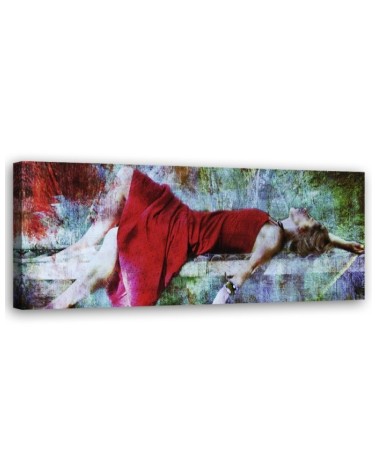 Bild auf Leinwand - Frau auf einer Brücke | Feeby