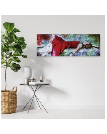 Bild auf Leinwand - Frau auf einer Brücke | Feeby